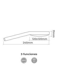 Mango de ducha anticalcareo. square. 3 funciones. color cromo. edm 8425998013320 01332 EDM 2