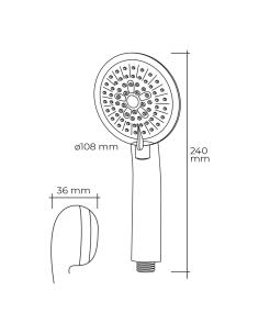 Mango de ducha anticalcareo. moderno. 3 funciones. color cromo. edm 8425998013412 01341 EDM 2