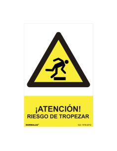 Cartel "atencion riesgo de tropezar" (pvc 0.7mm) 30x40cm normaluz 8422838127995 08909 NORMALUZ