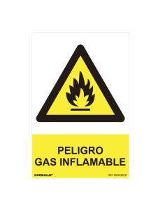 Cartel peligro "peligro gas inflamable" (pvc 0.7mm) 30x40cm normaluz 8422838128077 08916 NORMALUZ