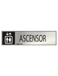 Cartel informativo "ascensor" (inox adhesivo 0.8mm) 5x20cm normaluz 8426583907956 08939 NORMALUZ