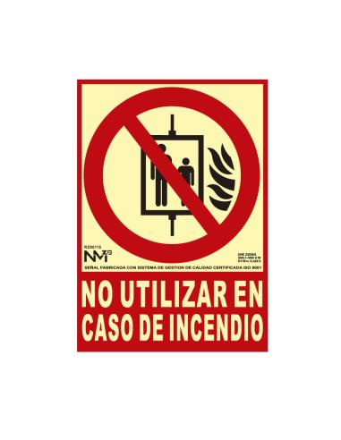 Cartel de extinción "no utilizar en caso de incendio" clase b (pvc 0,7mm) 21x30cm normaluz 8422838131862 08949 NORMALUZ