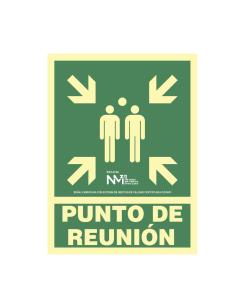 Cartel de evacuación "punto de reunion" clase b (pvc 0,7mm) 22.4x30cm normaluz 8422838036563 08956 NORMALUZ