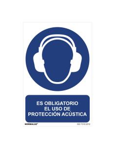 Cartel "es obligatorio el uso de proteccion acustica" (pvc 0,7mm) 30x40cm normaluz 8422838124956 08969 NORMALUZ