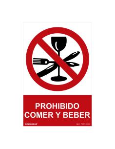 Señal prohibido "prohibido comer y beber" (pvc 0.7mm) 30x40cm 8422838129876 08984 NORMALUZ
