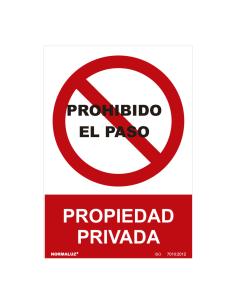 Señal prohibido "prohibido el paso propiedad privada" (pvc 0.7mm) 30x40cm normaluz 8422838035849 08986 NORMALUZ
