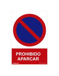 Señal prohibido "prohibido aparcar" (pvc 0.7mm) 30x40cm normaluz 8422838130155 08990 NORMALUZ