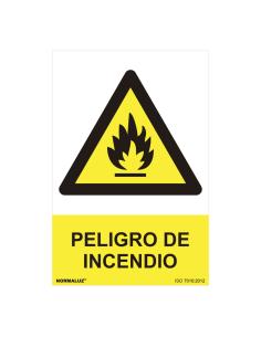 Cartel peligro "peligro de incendio" (pvc 0.7mm) 30x40cm normaluz 8422838127858 08996 NORMALUZ