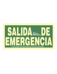 Cartel de evacuación "salida de emergencia" (pvc 1mm) clase a 30x15cm normaluz 8422838006290 09002 NORMALUZ