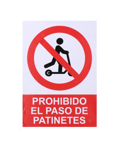 Señal adhesiva "prohibido el paso de patinetes" 21x30cm normaluz 8425998090161 09016 NORMALUZ