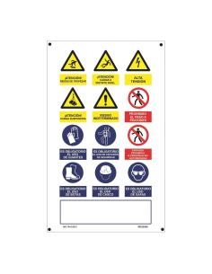 Cartel obra múltiple vertical pvc 0,4mm 500x900mm normaluz 8422838035092 09022 NORMALUZ