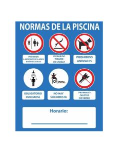 Cartel normas piscina pvc 0,4mm 500x400mm normaluz 8422838009598 09038 NMZ