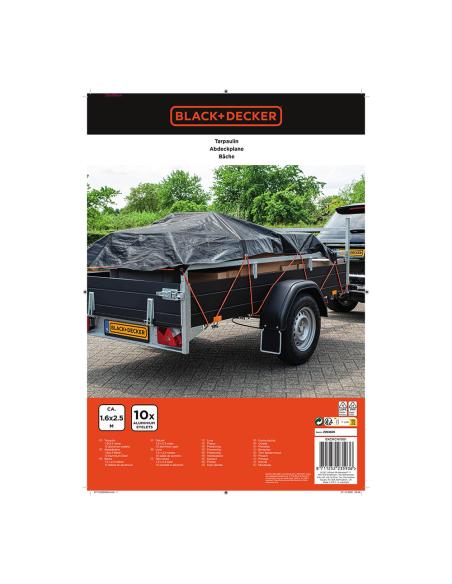 Lona negra para remolque, medidas: 1,6x2,5m. black+decker 8711252235936 73574 BLACK+DECKER
