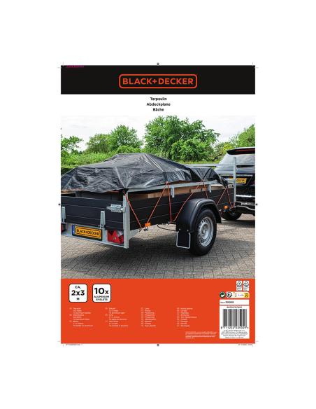 Lona negra para remolque, medidas: 2x3m. black+decker 8711252235929 73575 BLACK+DECKER