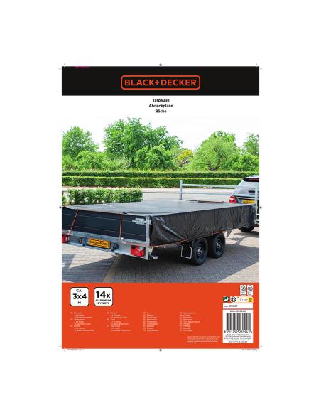 Lona negra para remolque, medidas: 3x4m. black+decker 8711252235943 73576 BLACK+DECKER