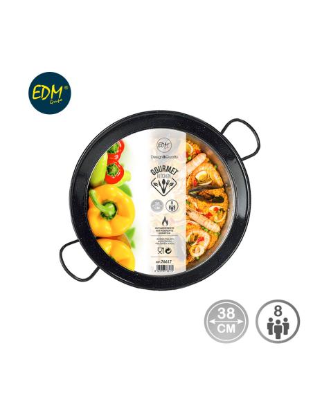 Paellera tradicional de acero esmaltado ø38cm (8 personas). vaello 8411470001077 76617 VAELLO