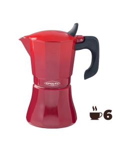 Cafetera de aluminio de 6 tazas mod: "petra" color rojo oroley 8413956952224 78665 OROLEY