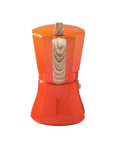 Cafetera de aluminio de 6 tazas mod: "petra" color naranja oroley 8413956952194 78667 OROLEY 2