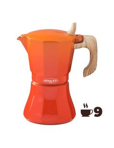 Cafetera de aluminio de 9 tazas mod: "petra" color naranja oroley 8413956952200 78674 OROLEY