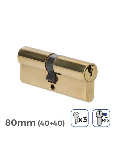 Bombin de laton 80mm (40+40mm) leva larga r15 con 3 llaves de serreta incluidas edm 8425998851656 85165 EDM