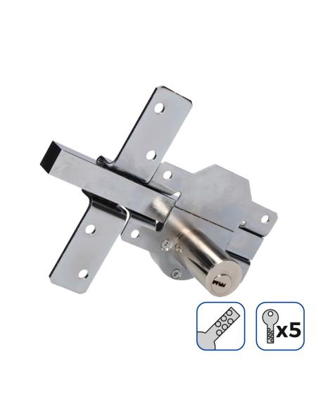 Cerrojo de seguridad color níquel incluye 5 llaves de seguridad edm 8425998851915 85191 EDM