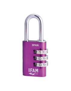 Candado col combi30 violeta 30mm. arco ø5mm. con combinación. ifam 8420078431278 87660 IFAM