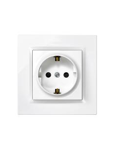 Enchufe 2p+t tipo f blanco con marco 8412852965857 65323 SIMON