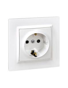 Enchufe 2p+t tipo f blanco con marco 8412852965857 65323 SIMON 2