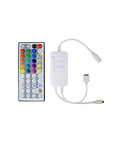 CONTROLADOR RGB 5/24V CON MANDO 144W