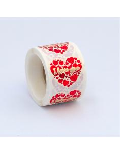 Etiquetas adhesivas flor corazón, 250 unidades, 45 x 40 mm 8497531812356 71536 BASICS