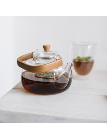 Tetera, vidrio, asa bambú, 1l 8435304871810 78995 ANDREA HOUSE