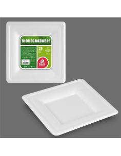 Plato cuadrado biodegradable ø20 cm, 25 unidades 8424345103707 29018 BEST PRODUCTS