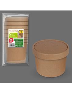 Envase de cartón biodegradable, con tapa. 350 cc. 5 unidades 8445147300248 29019 BEST PRODUCTS