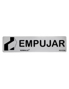 Cartel informativo "empujar", inox adhesivo 0.8 mm, 5 x 20 cm 8426583907789 09048 NORMALUZ