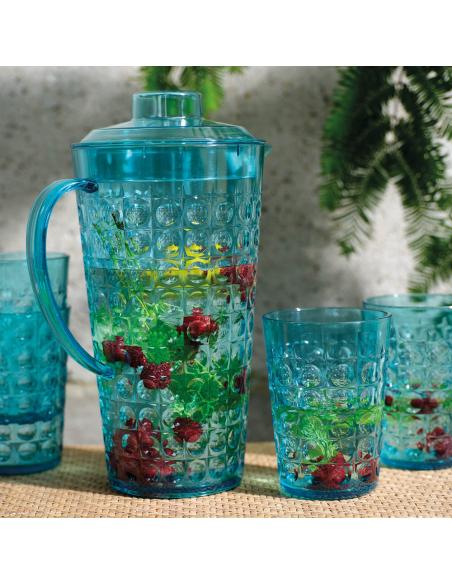 Conjunto de jarra y vasos azul diseño bolas 8720725199439 77918 BASICS