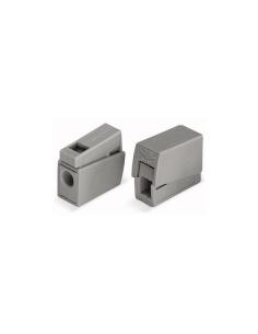 Conector rápido en linea presilla 2 conductores, 1 rígido + 1 rígido, semirígido o flexible ø máximo 2,5 mm², gris 4044918583817