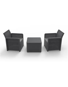 Conjunto jardín 2 sillones+1 mesa nassau, antracita 8410474555234 77928 SHAF