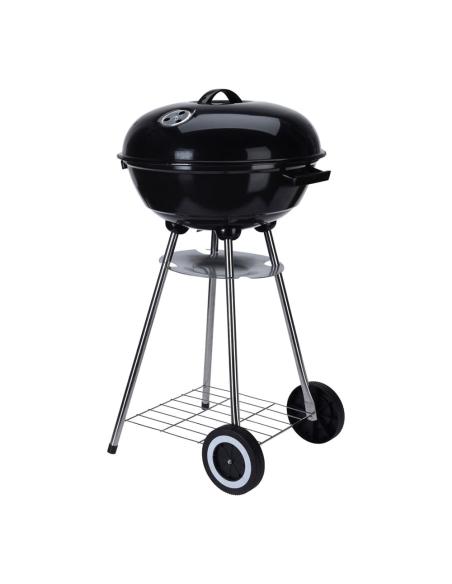 Barbacoa de carbón de pie con tapa y ruedas, ø46 x 84 cm 8720573551861 73696 BBQ