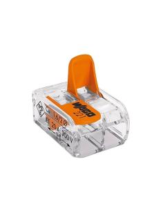 Conector rapido con palanca 2 conductores, ø maximo 4 mm², 450 v , 32 a transparente 13,2 x 18,6 x 8,4 mm 4050821808435 63133 WA