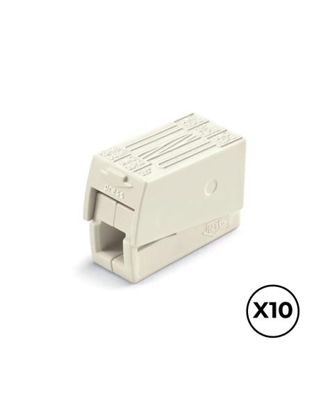 Conector rápido en linea presilla 3 conductores, 2 rígidos + 1 rígido, semirígido o flexible ø máximo 2,5 mm², blanco. contiene 