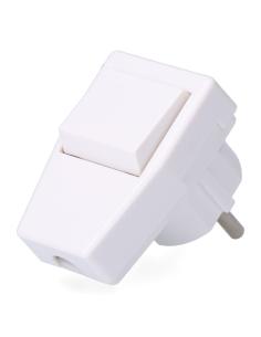 Clavija con t/t (schuko) + interruptor 10 a 250 v, blanca, 40 x 65 x 62 mm (retractilado) 8435151010899 40214 F-LINE
