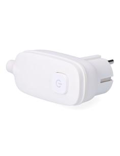 Clavija con t/t (schuko) + interruptor luminoso 16 a 250 v, blanca, 95 x 40 x 70 mm (retractilado) 8435151010905 40215 F-LINE