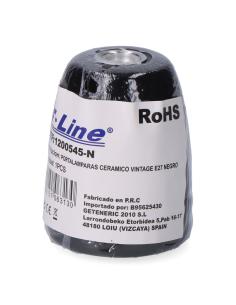 Portalámparas cerámico vintage e27, 100 w 250 v, negro, ø47 x 59 mm (retractilado) 8435151063130 44088 F-LINE 2