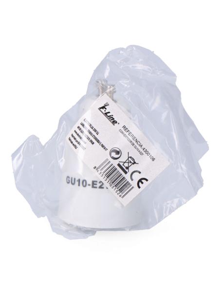Convertidor de gu10 a e27, 2 a 230 v, blanco, ø35 x 58 mm (retractilado) 8435151051526 44119 F-LINE