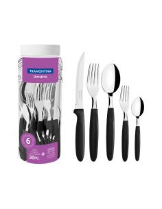 Juego de cubiertos 30 piezas negro 7891112274082 78790 TRAMONTINA 2