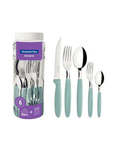 Juego de cubiertos 30 piezas azul 7891112274099 78791 TRAMONTINA 2