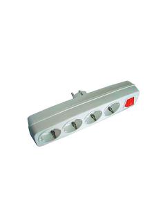 Multiconector 4 tomas 2p + t 16 a 250 v con interruptor luminoso, blanco (retractilado) 8422398802752 40263 BF