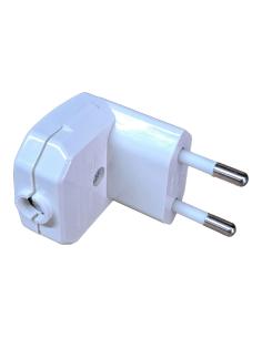 Clavija 2p 10 a 250 v acodada 90° blanco (retractilado) 8422398804190 40267 BF