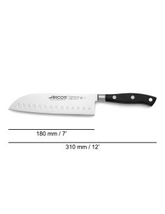 Cuchillo santoku con alveolos serie riviera 180 mm 8421002233500 78893 ARCOS 2