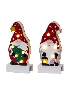 Figura gnomo madera con led 8,50 x 4,50 x 18 cm, modelos variados 8720725407251 72733 LUMINEO